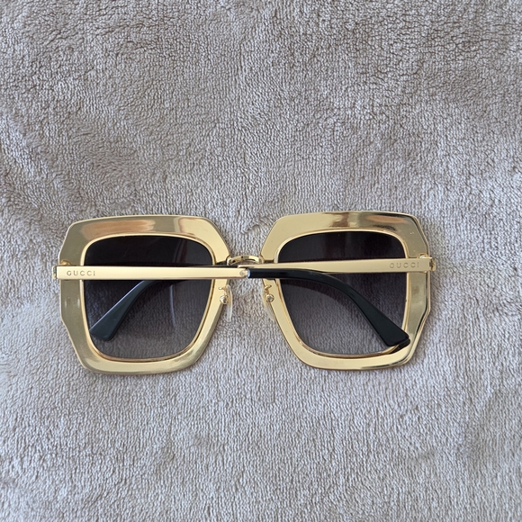 Gucci Gold Crystal-Embellished Sunglasses - Picture 2 of 6